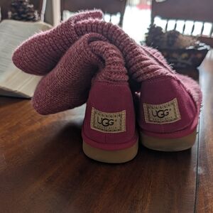 UGG Pink Knit Boots